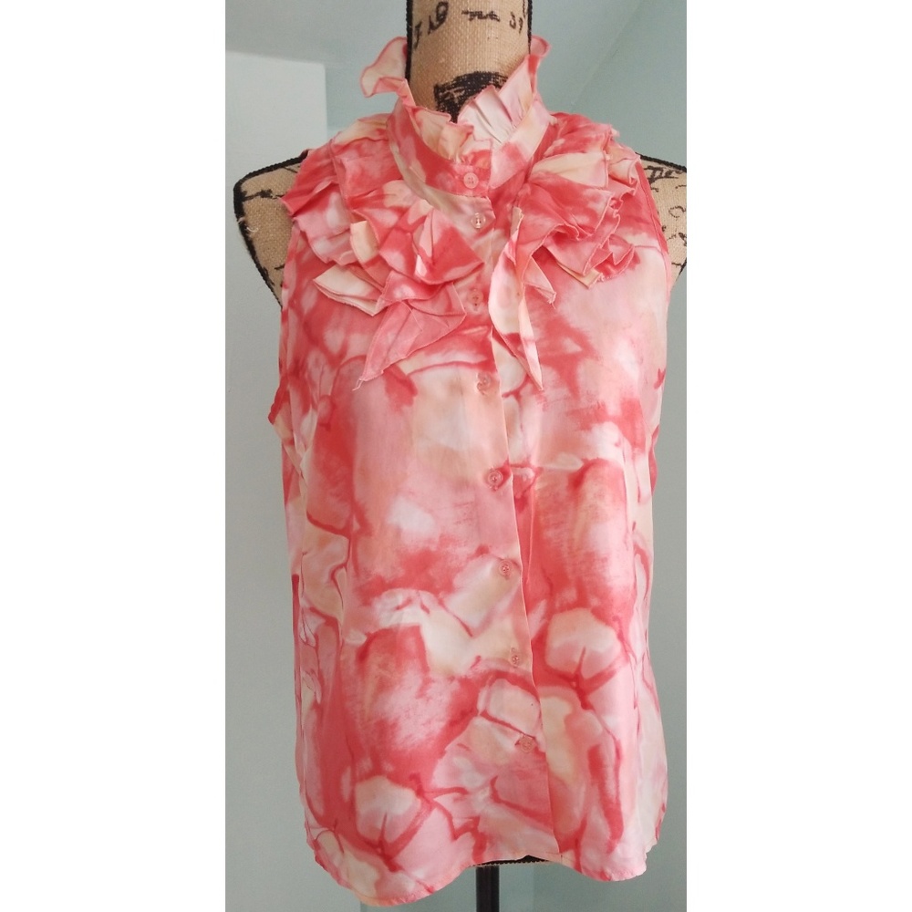 Floral Ruffle Neck Blouse